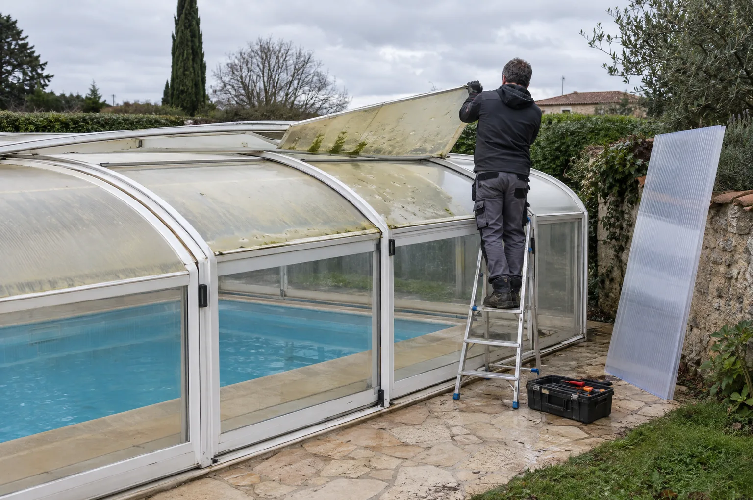 Abri de piscine Atlantika : liquidation, SAV, pièces et réparation en 2026