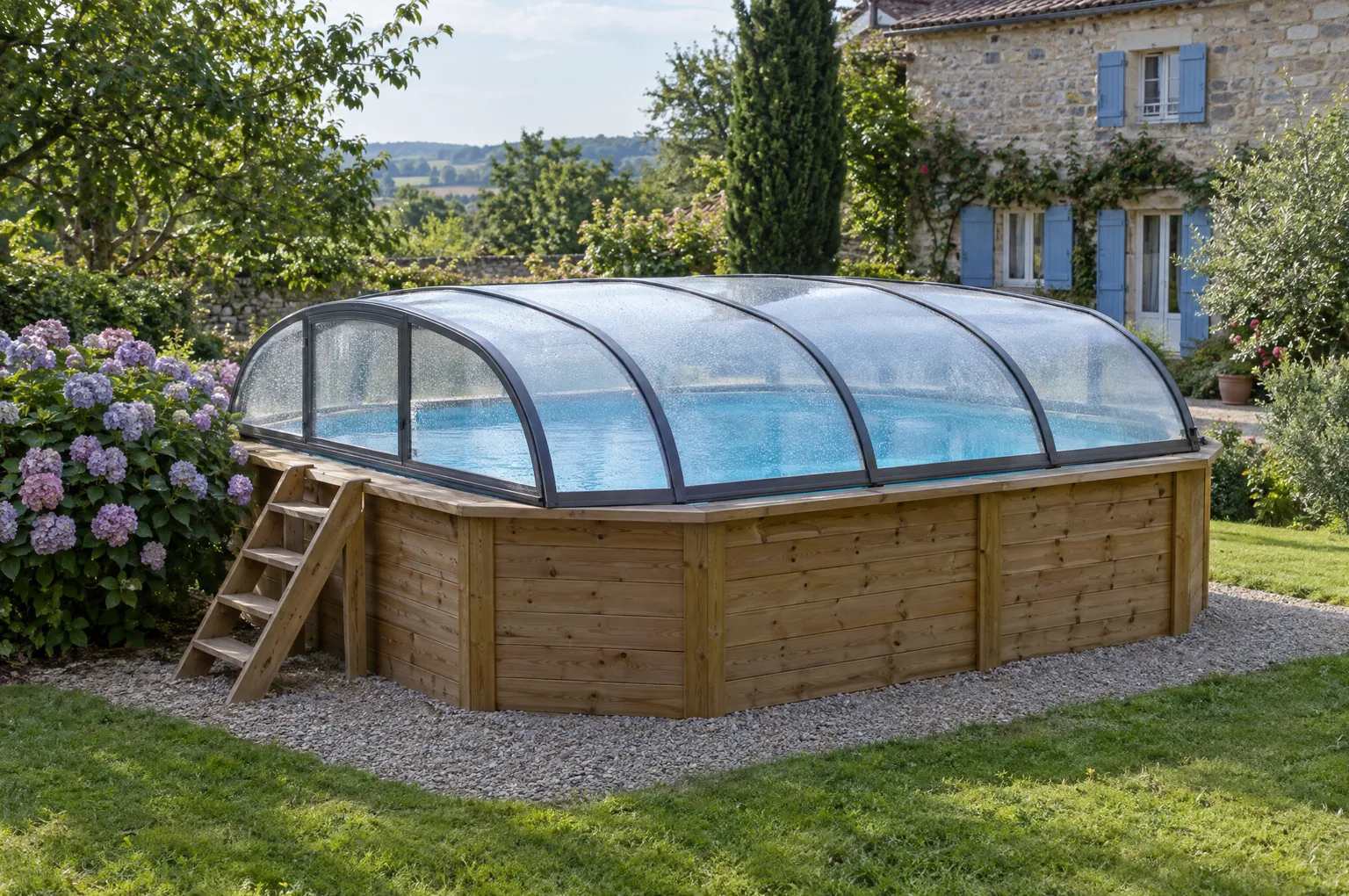 Abri piscine hors sol : dômes, abris rigides, prix relevés et règles 2026