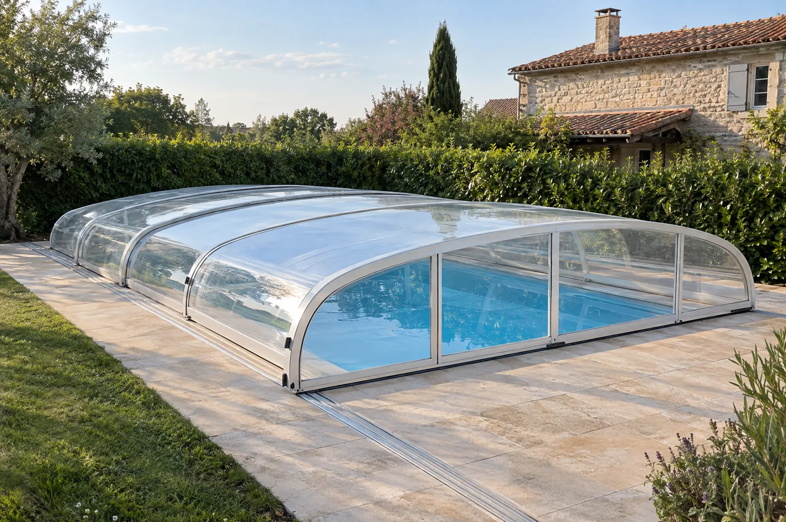 Abri piscine mi-haut : prix posé 2026, hauteur, autorisations et sécurité