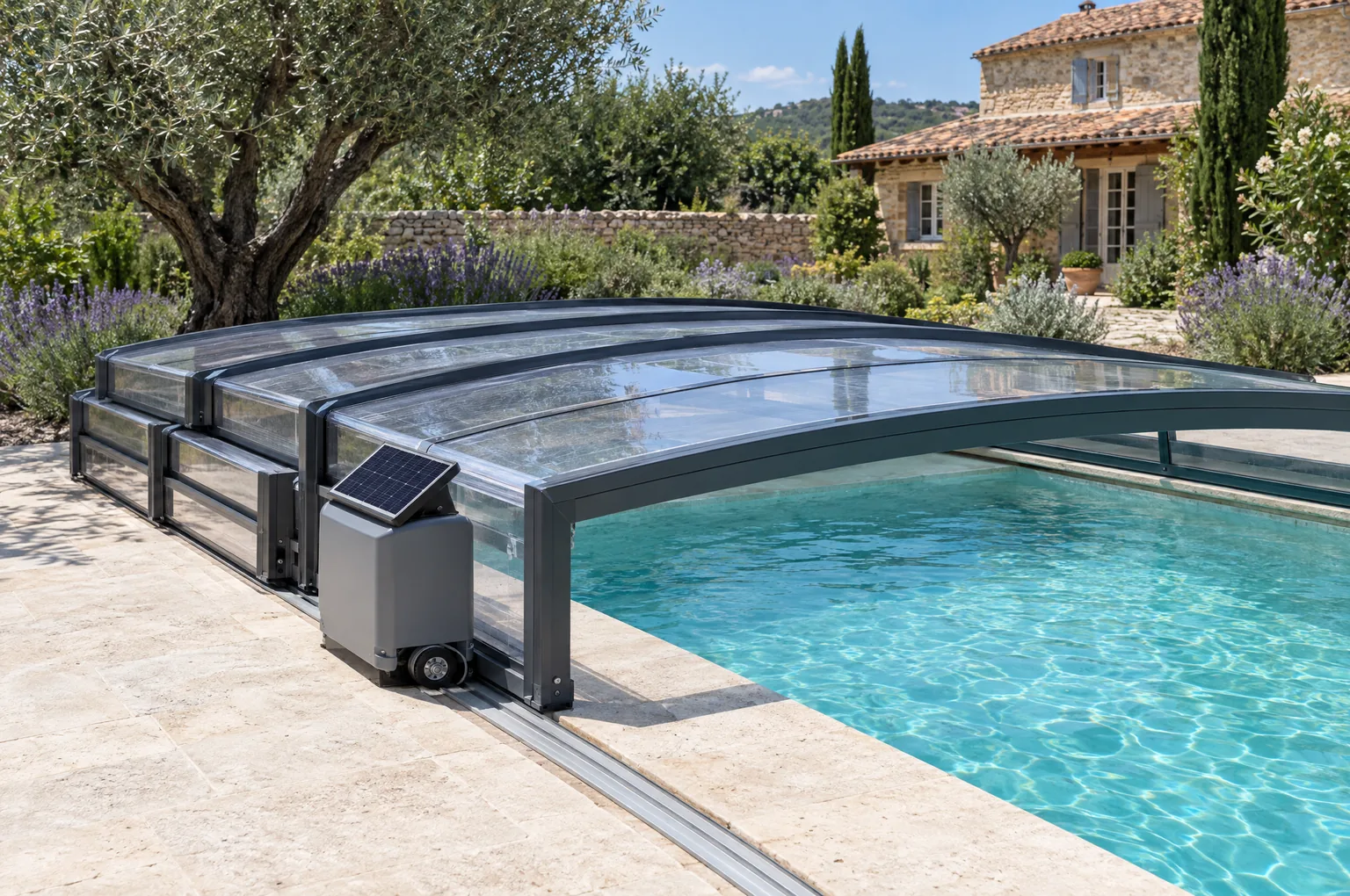Abri de piscine motorisé : prix, solaire ou filaire, sécurité et vrai intérêt en 2026